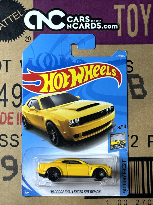 2018 Hot Wheels Factory Fresh 8/10 '18 Dodge Challenger SRT Demon Hellcat Yellow