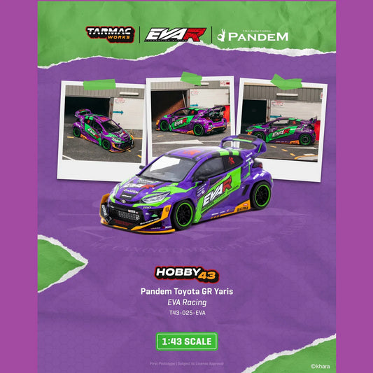 (PRE-ORDER) Tarmac Works HOBBY43 1:43 Pandem Toyota GR Yaris EVA Racing T43-025-EVA
