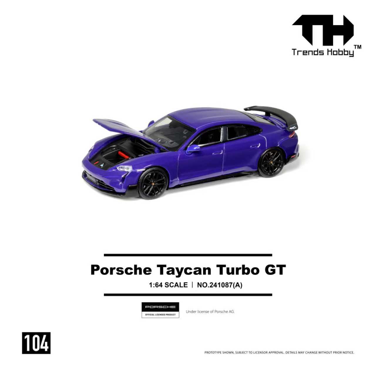 (PRE-ORDER) Trends Hobby 1:64 Porsche Taycan Turbo GT - Purple 241087A