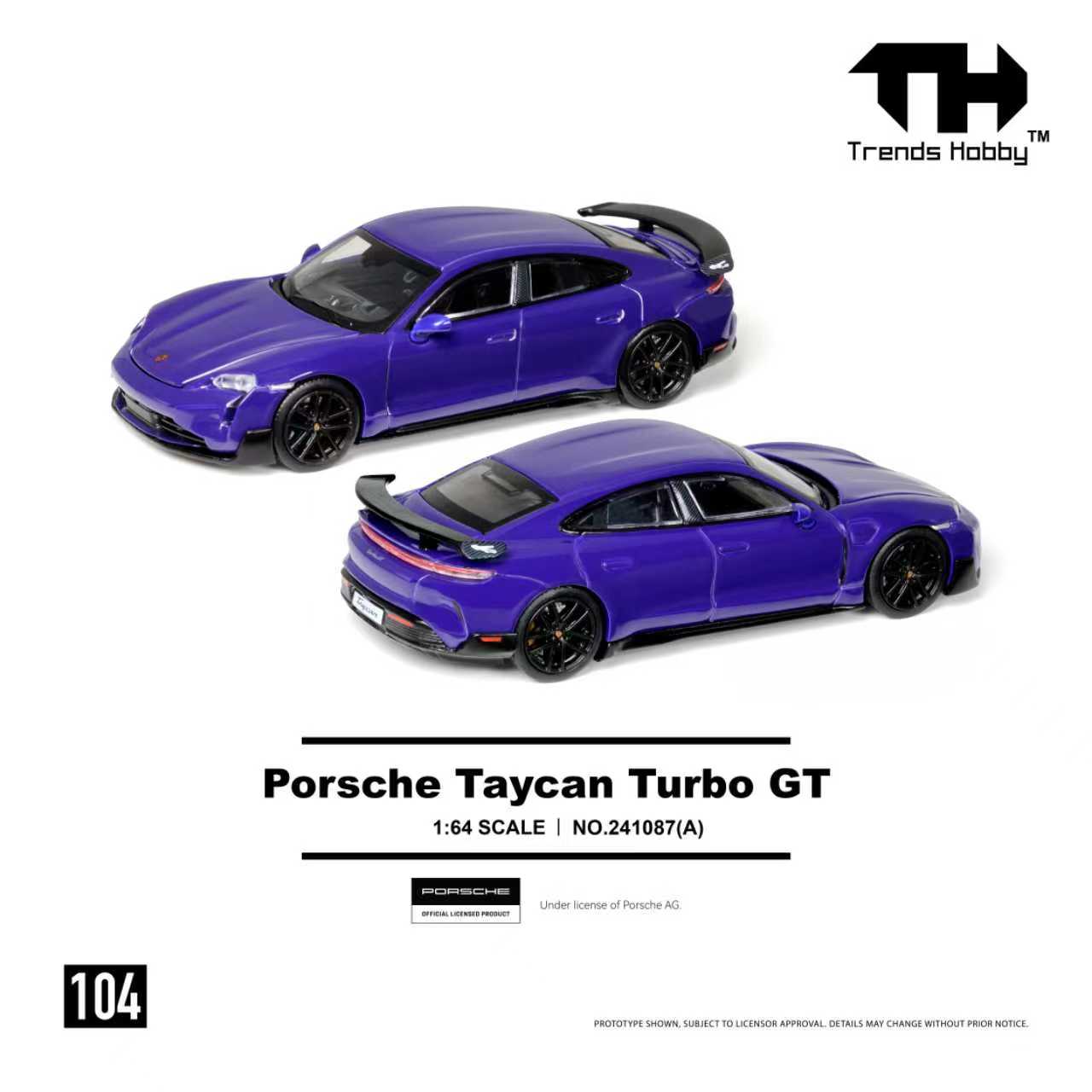(PRE-ORDER) Trends Hobby 1:64 Porsche Taycan Turbo GT - Purple 241087A