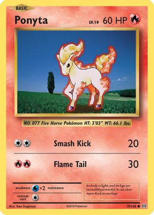 Ponyta 19/108 - XY  Evolutions Reverse Holofoil