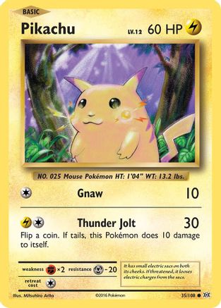 Pikachu 35/108 - XY  Evolutions Reverse Holofoil