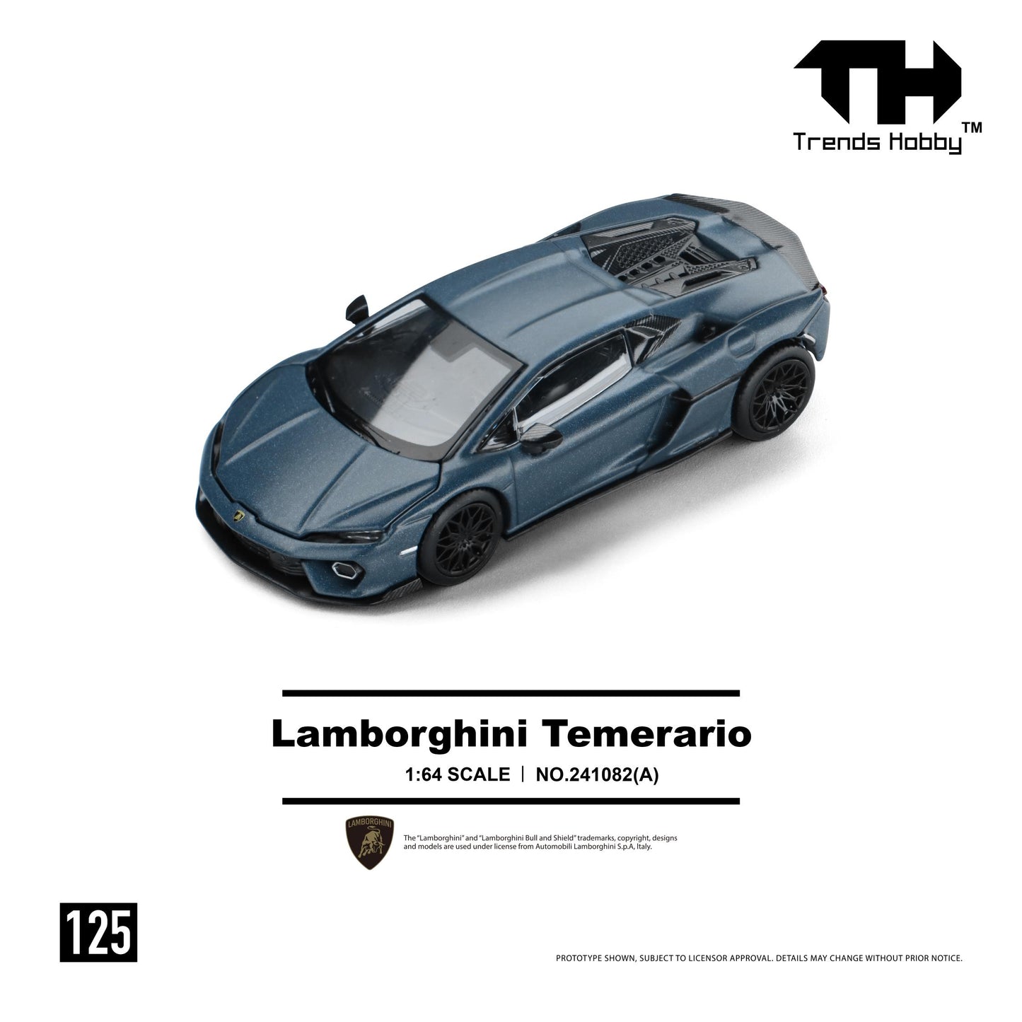 (PRE-ORDER) Trends Hobby 1:64 Lamborghini Temerario - Matte Blue 241082(A)