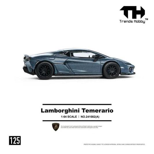 (PRE-ORDER) Trends Hobby 1:64 Lamborghini Temerario - Matte Blue 241082(A)