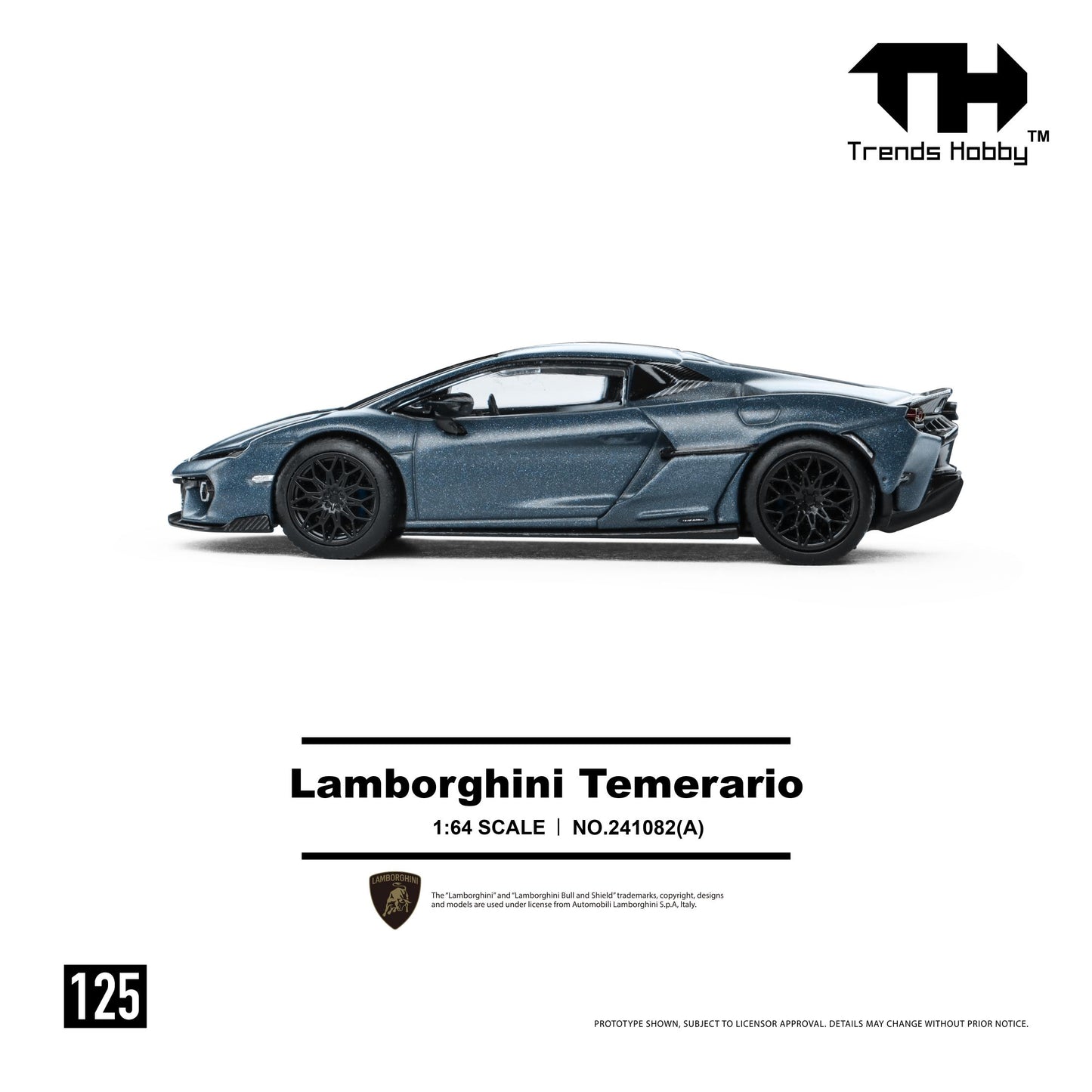 (PRE-ORDER) Trends Hobby 1:64 Lamborghini Temerario - Matte Blue 241082(A)