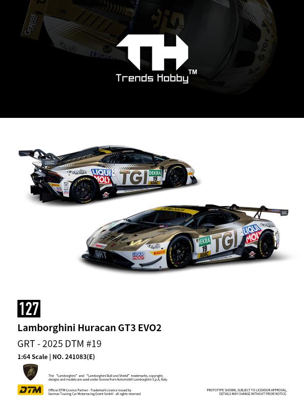(PRE-ORDER) Trends Hobby 1:64 Lamborghini Huracan GT3 EVO2 GRT - DTM 2025 #19 241083(E)