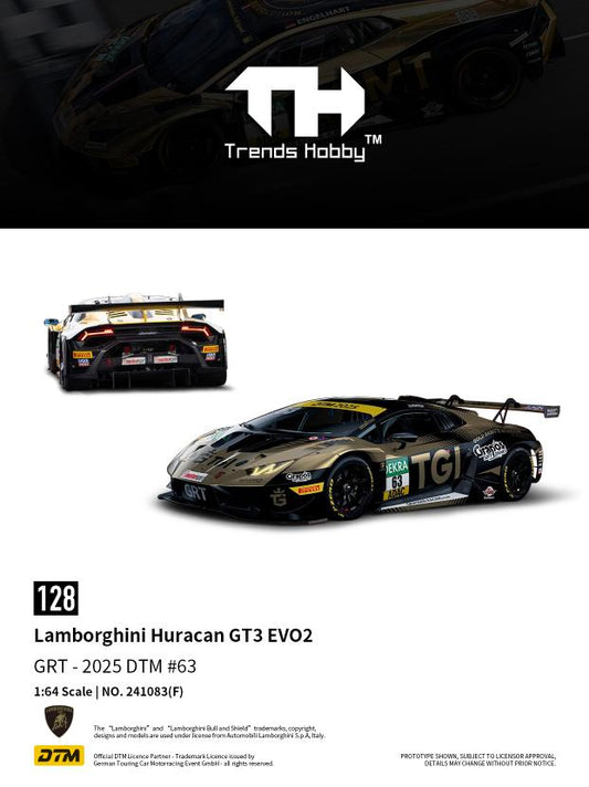 (PRE-ORDER) Trends Hobby 1:64 Lamborghini Huracan GT3 EVO2 - DTM 2025 #63 241083(F)