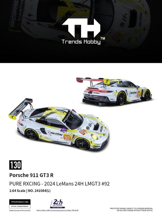 (PRE-ORDER) Trends Hobby 1:64 Porsche 911 GT3 R PURE RXCING - LeMans 24H 2024 LMGT3 #92 241084(L)