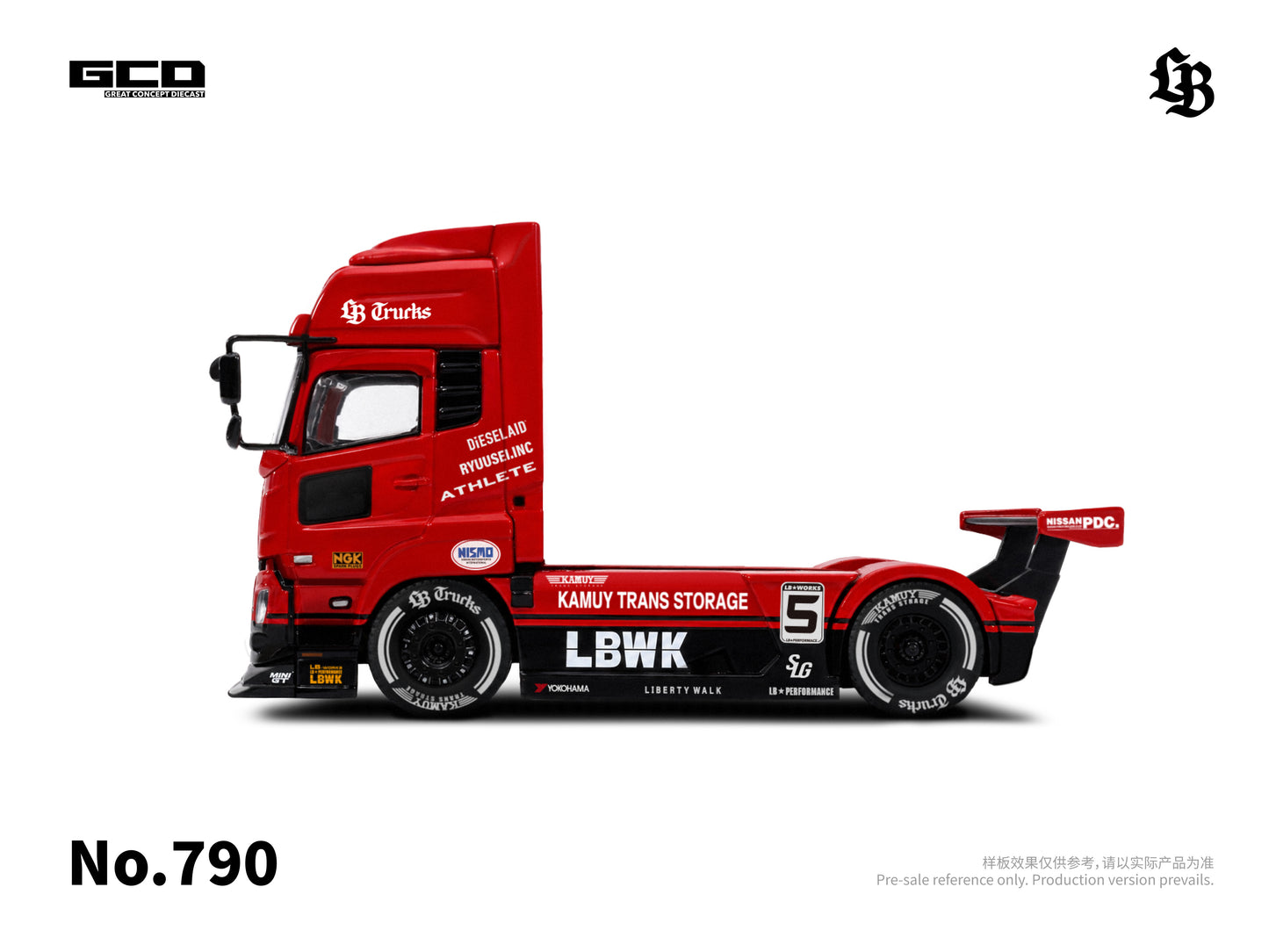 (PRE-ORDER) GCD x LBWK 1:64 Super Silhouette Red/Black Quon Truck Head (RHD) KS-099-790