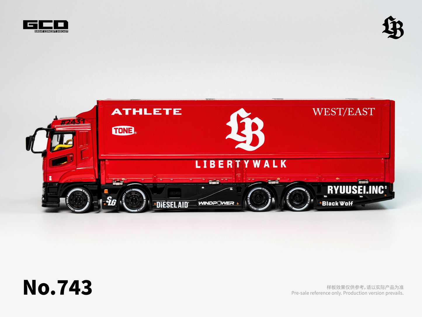 (PRE-ORDER) GCD x LBWK 1:64 Super Silhouette Red/Black Mitsubishi Fuso Truck (RHD) KS-073-743
