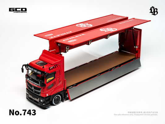 (PRE-ORDER) GCD x LBWK 1:64 Super Silhouette Red/Black Mitsubishi Fuso Truck (RHD) KS-073-743