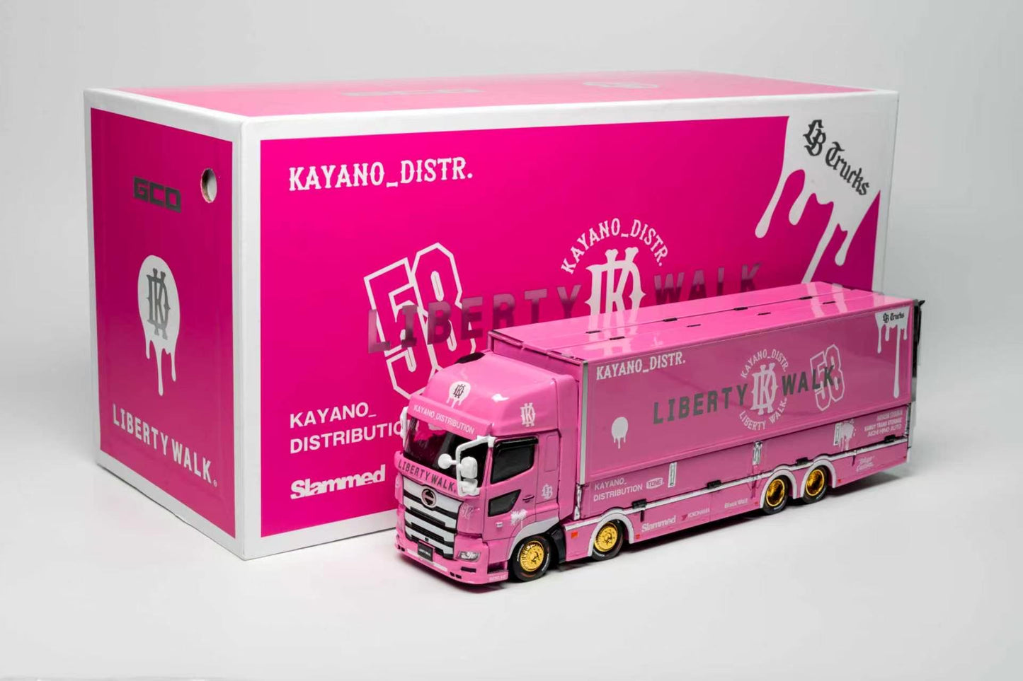 (PRE-ORDER) GCD 1:64 HINO 700 LB PINK - KAYANO DIST EDITION KS-093-738