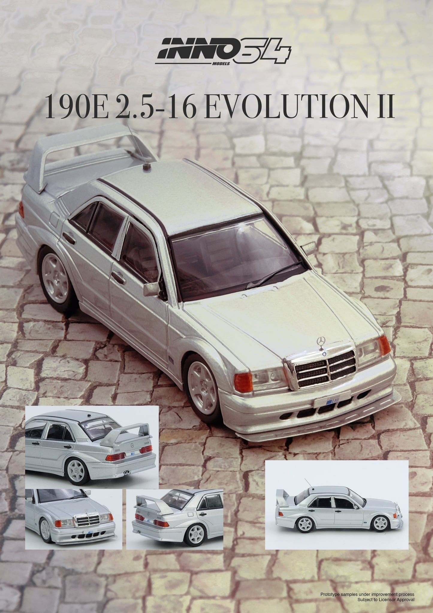 (PRE-ORDER) INNO64 1:64 MERCEDES BENZ 190E Silver IN64-190E-SIL