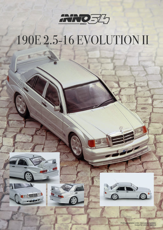 (PRE-ORDER) INNO64 1:64 MERCEDES BENZ 190E Silver IN64-190E-SIL