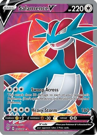 Salamence V (Full Art) 185/189 - SWSH03 Darkness Ablaze Holofoil