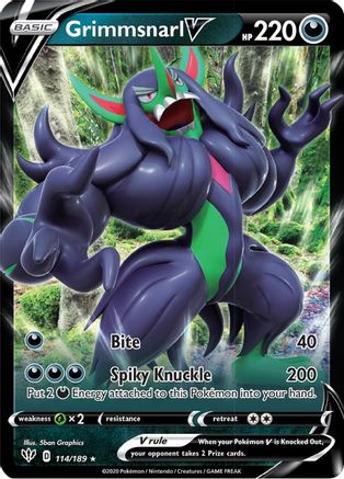 Grimmsnarl V 114/189 - SWSH03 Darkness Ablaze Holofoil