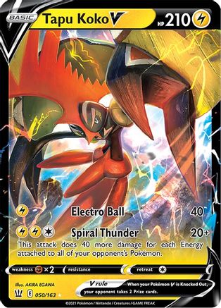 Tapu Koko V 50/163 - SWSH05 Battle Styles Holofoil