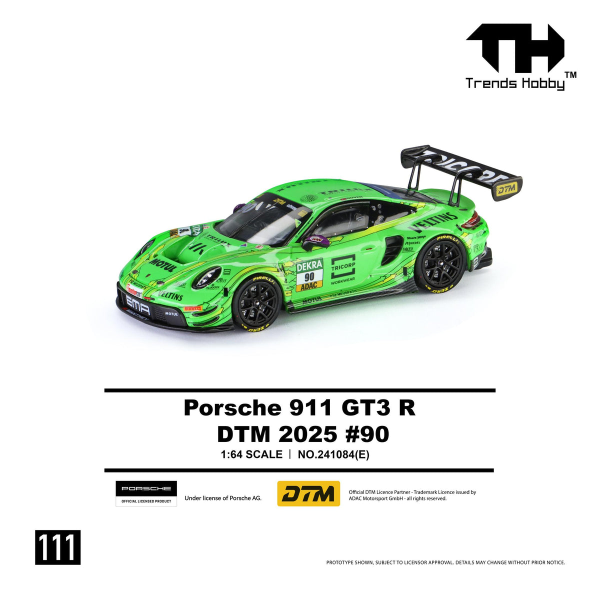 (PRE-ORDER) Trends Hobby 1:64 Porsche 911 GT3 R - DTM 2025 #90 241084(E)