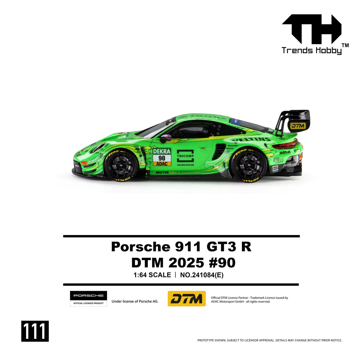 (PRE-ORDER) Trends Hobby 1:64 Porsche 911 GT3 R - DTM 2025 #90 241084(E)