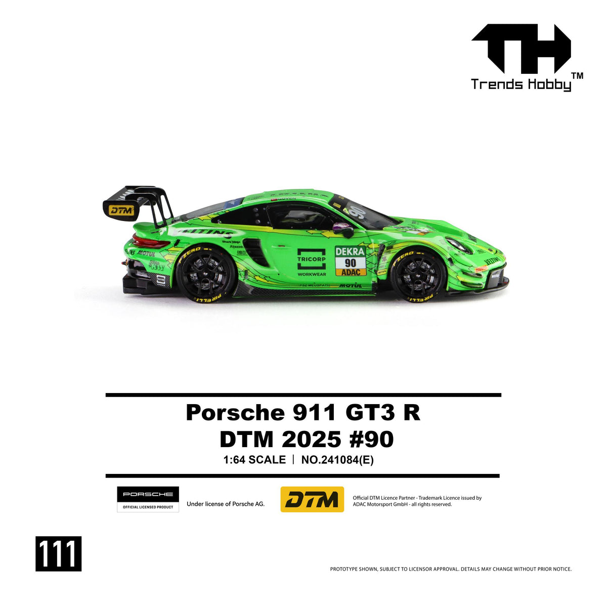 (PRE-ORDER) Trends Hobby 1:64 Porsche 911 GT3 R - DTM 2025 #90 241084(E)