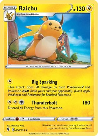 Raichu 50/203 - SWSH07 Evolving Skies Holofoil