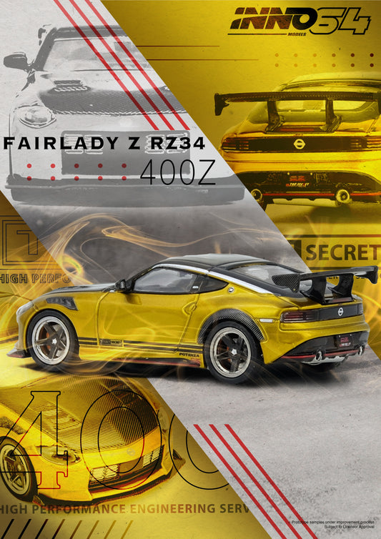 (PRE-ORDER) INNO64 1:64 TOP SECRET FAIRLADY Z (RZ34) Gold IN64-400ZTS-GOLD