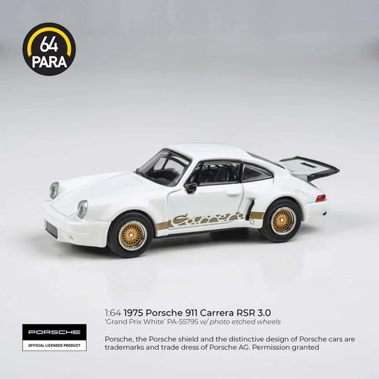 (PRE-ORDER) PARA64 1:64 1975 Porsche 911 Carrera RSR 3.0 Grand Prix White PA-55795