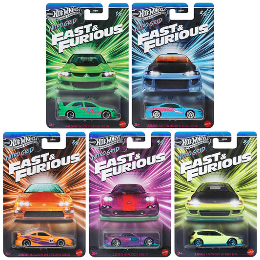 (PRE-ORDER) 2027 Hot Wheels Silver Series Fast & Furious Themed Mix #1 "Nitro Grid" Factory Sealed Case of 10 Cars HNR88-9C6R