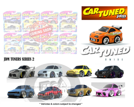 (PRE-ORDER) CarTuned 1:64 Series 2 JDM Tuners Assortment of 8 Factory Sealed Case