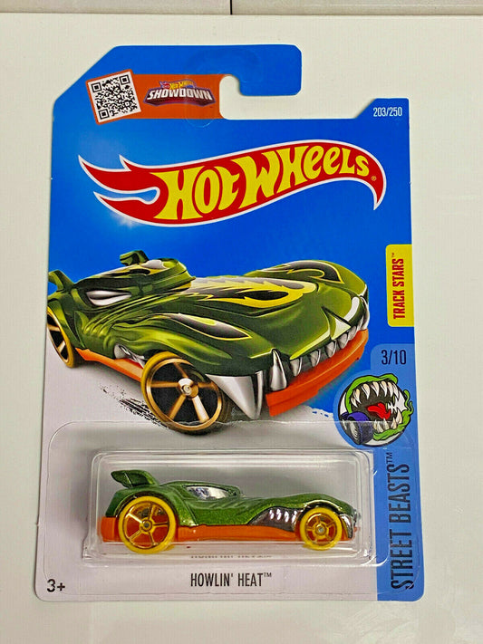 2016 Hot Wheels Treasure Hunts Street Beasts Howlin' Heat International Card NIP