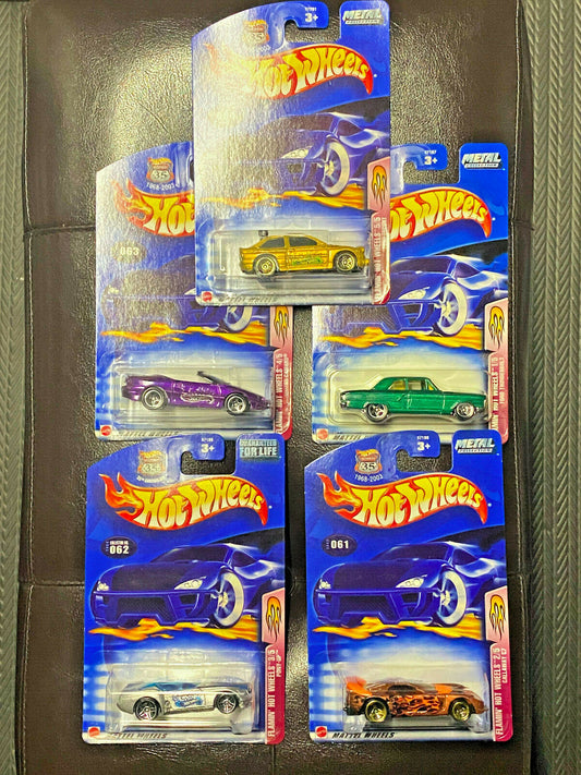 2003 Hot Wheels Flamin' Hot Wheels 5 of 5 Full set of 5 Cars NIP