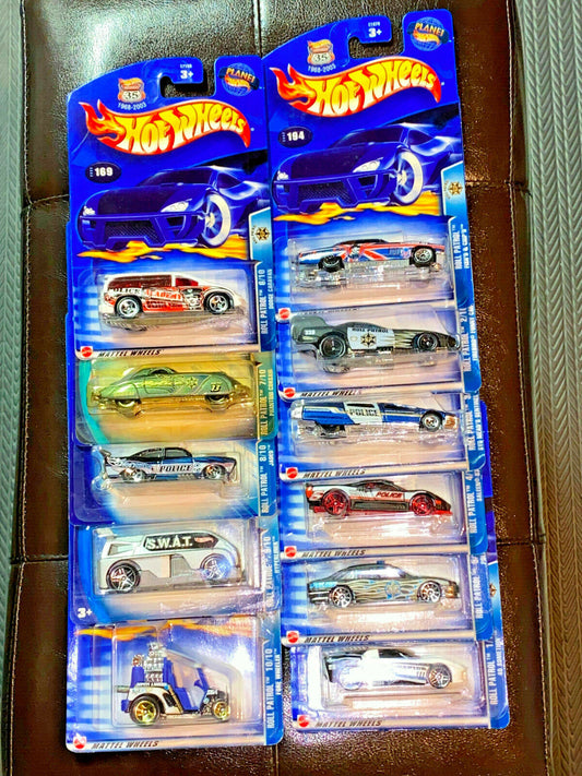 2003 Hot Wheels Roll Patrol Full Set of 11 Cars (10 Car Set + Bonus Car) NIP