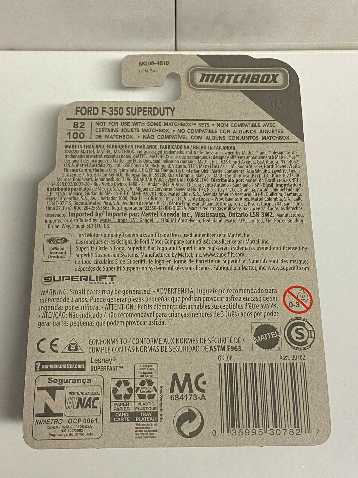 2020 Matchbox Mattel 75th Year Anniversary Ford F-350 Superduty NIP