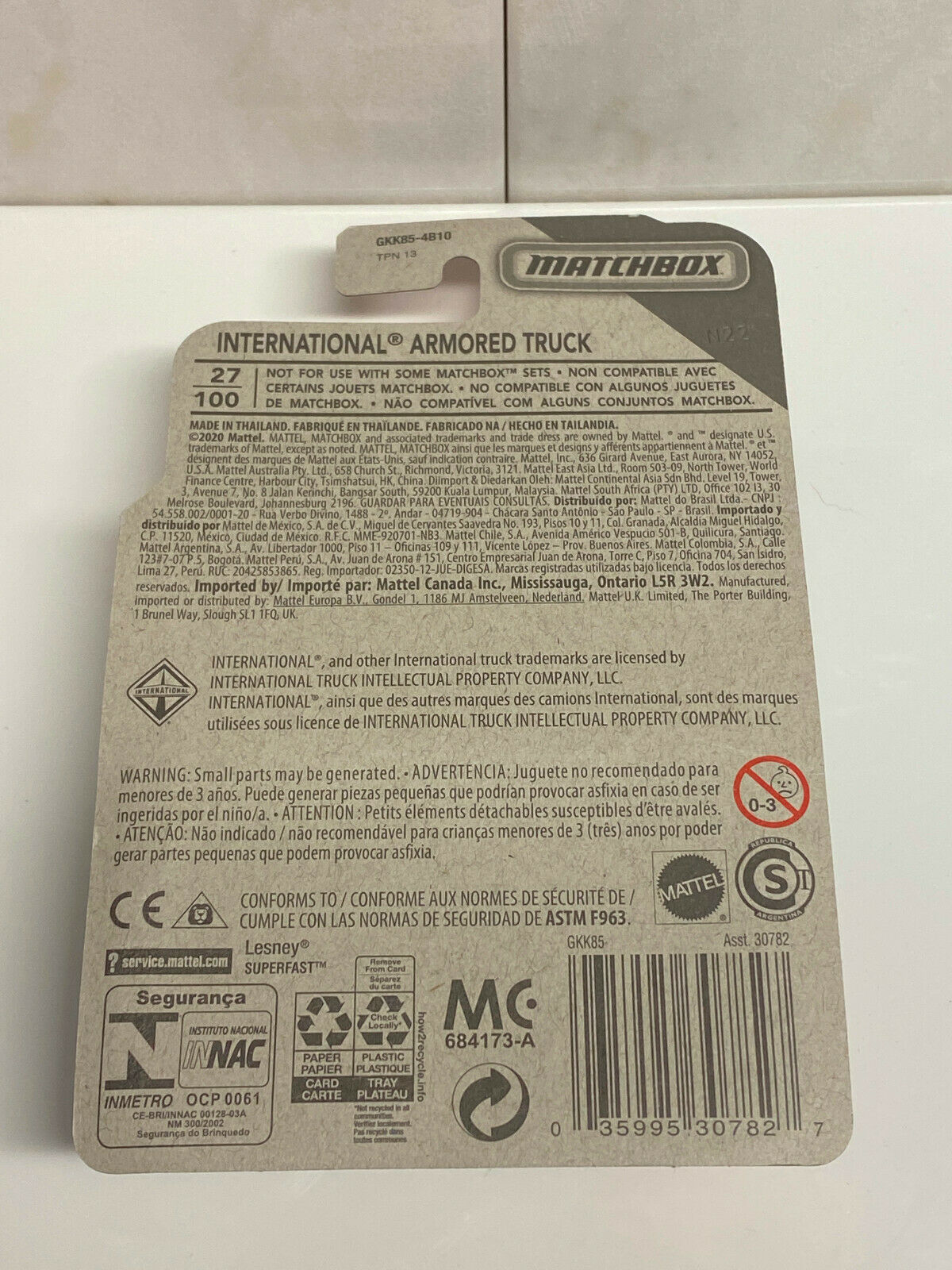 2020 Matchbox International Armoured Truck Mattel Federal Credit Union NIP