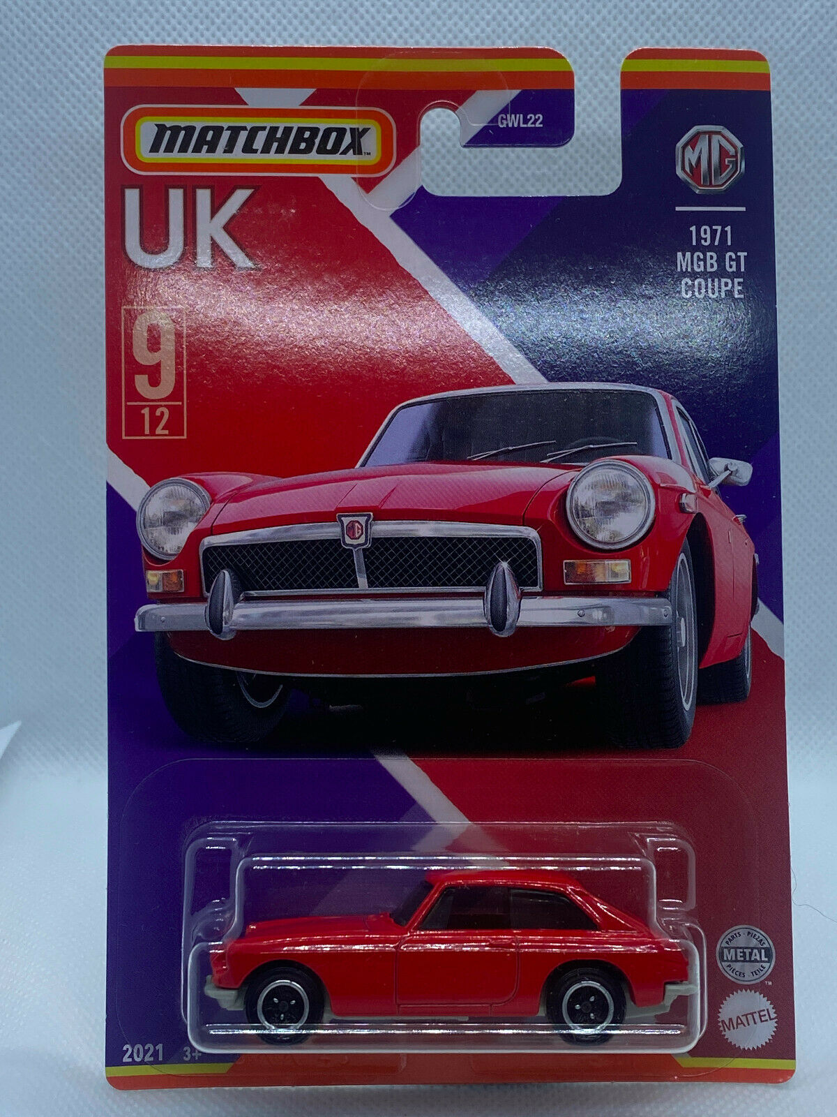 2021 Matchbox UK Series #9/12 1971 MGB GT Coupe Red NIP