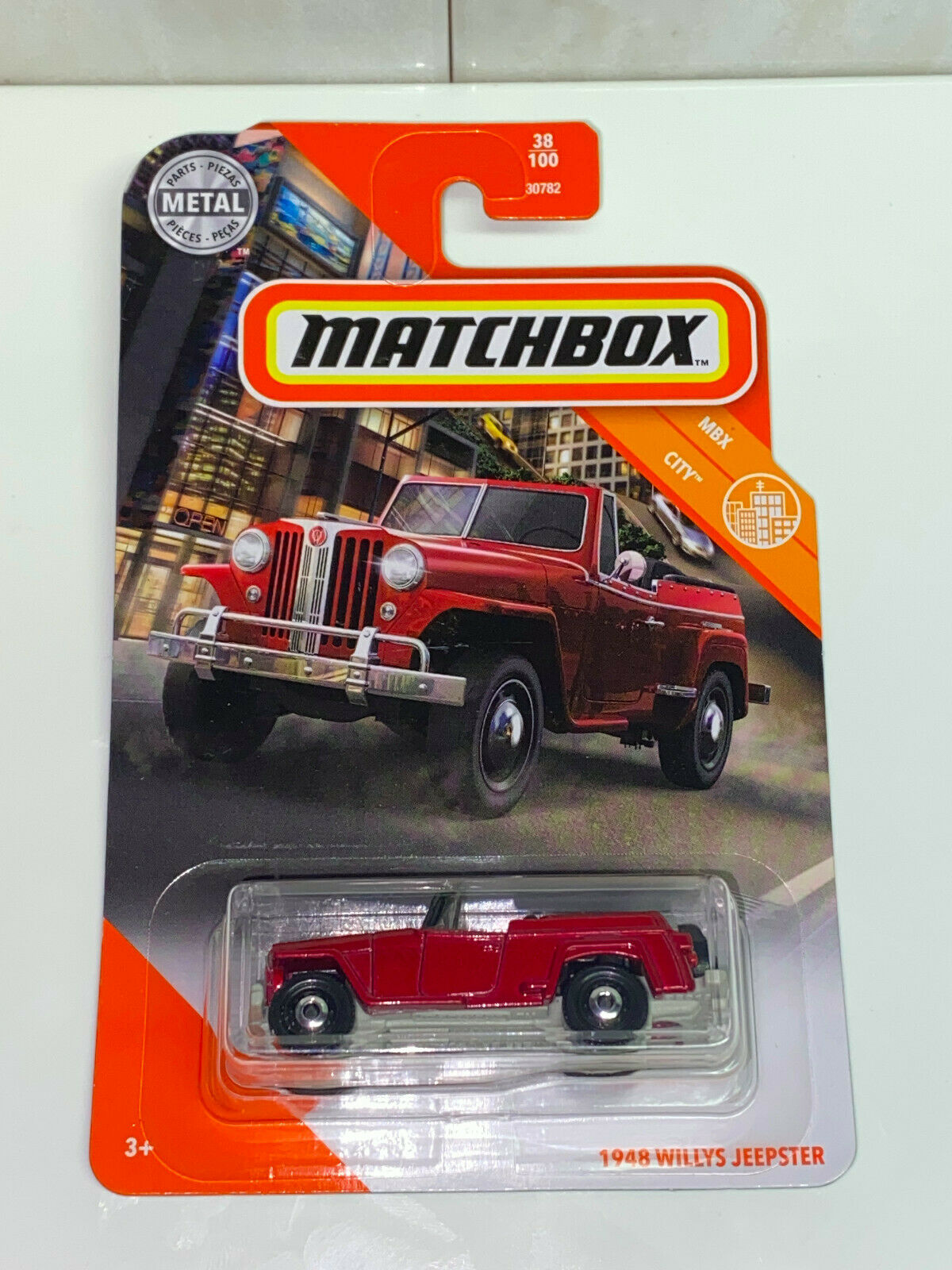 2020 Matchbox MBX City #38/100 1948 Willys Jeepster Red NIP
