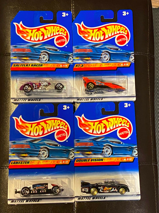1999 Hot Wheels Car-Toon Friends Series Full Set 4 International Cards NIP VHTF