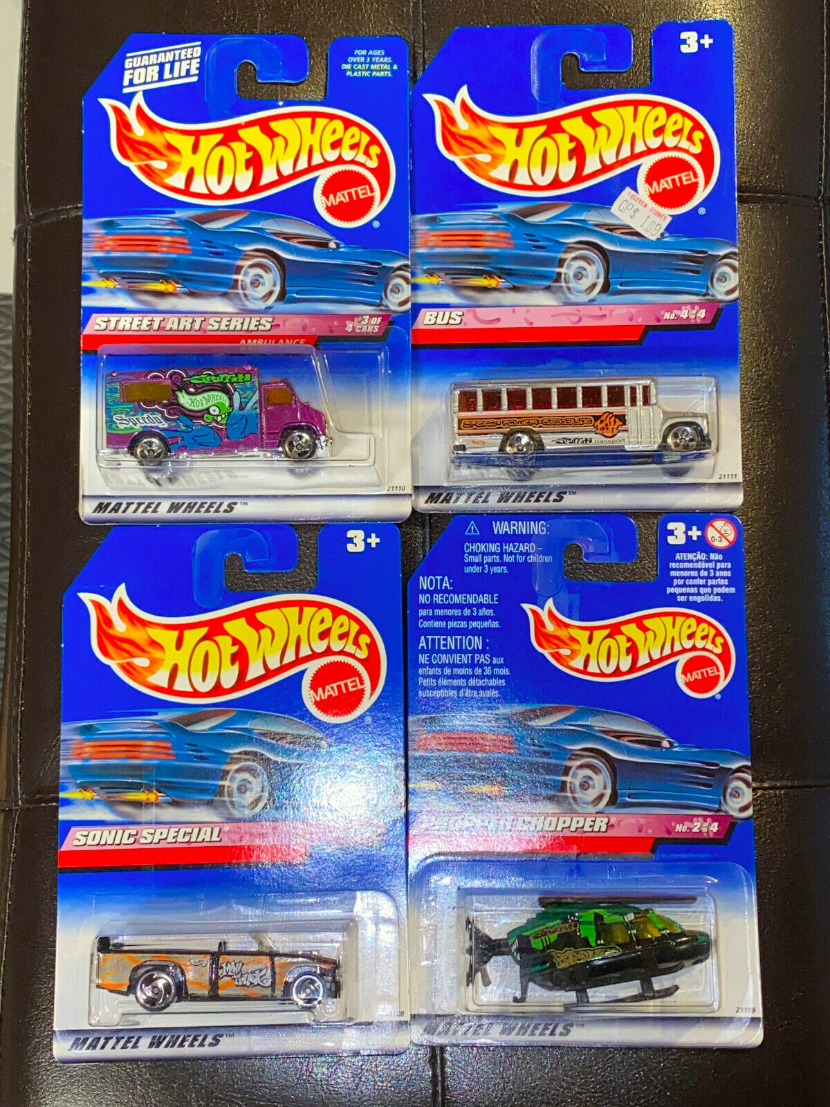 1999 Hot Wheels Street Art Series Full Set of 4 International Cards NIP VHTF