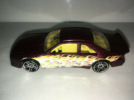 1996 Hot Wheels Car T-Bird Stocker Burgundy/Maroon w/Flames Loose