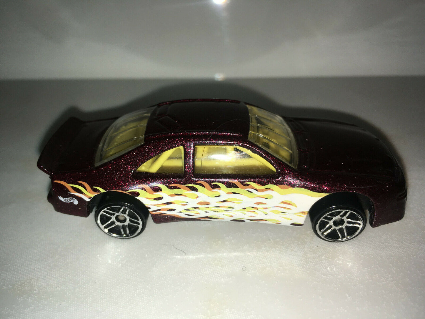 1996 Hot Wheels Car T-Bird Stocker Burgundy/Maroon w/Flames Loose