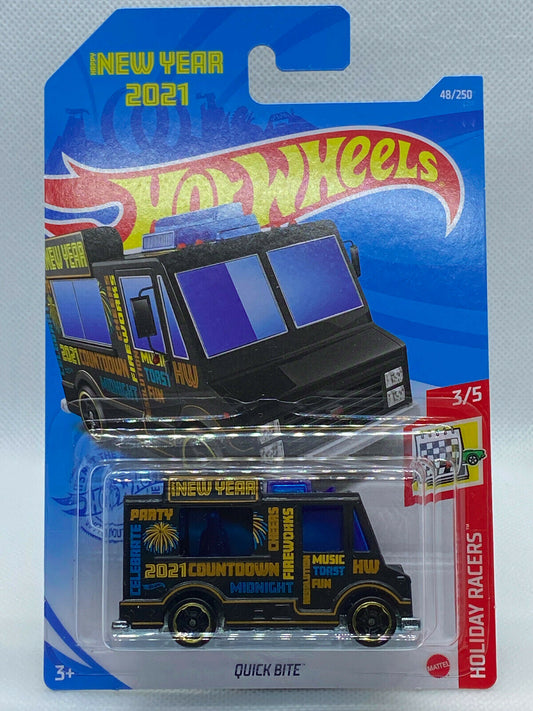 2021 Hot Wheels Holiday Racers #3/5 Quick Bite New Year 2021 #48/250 NIP