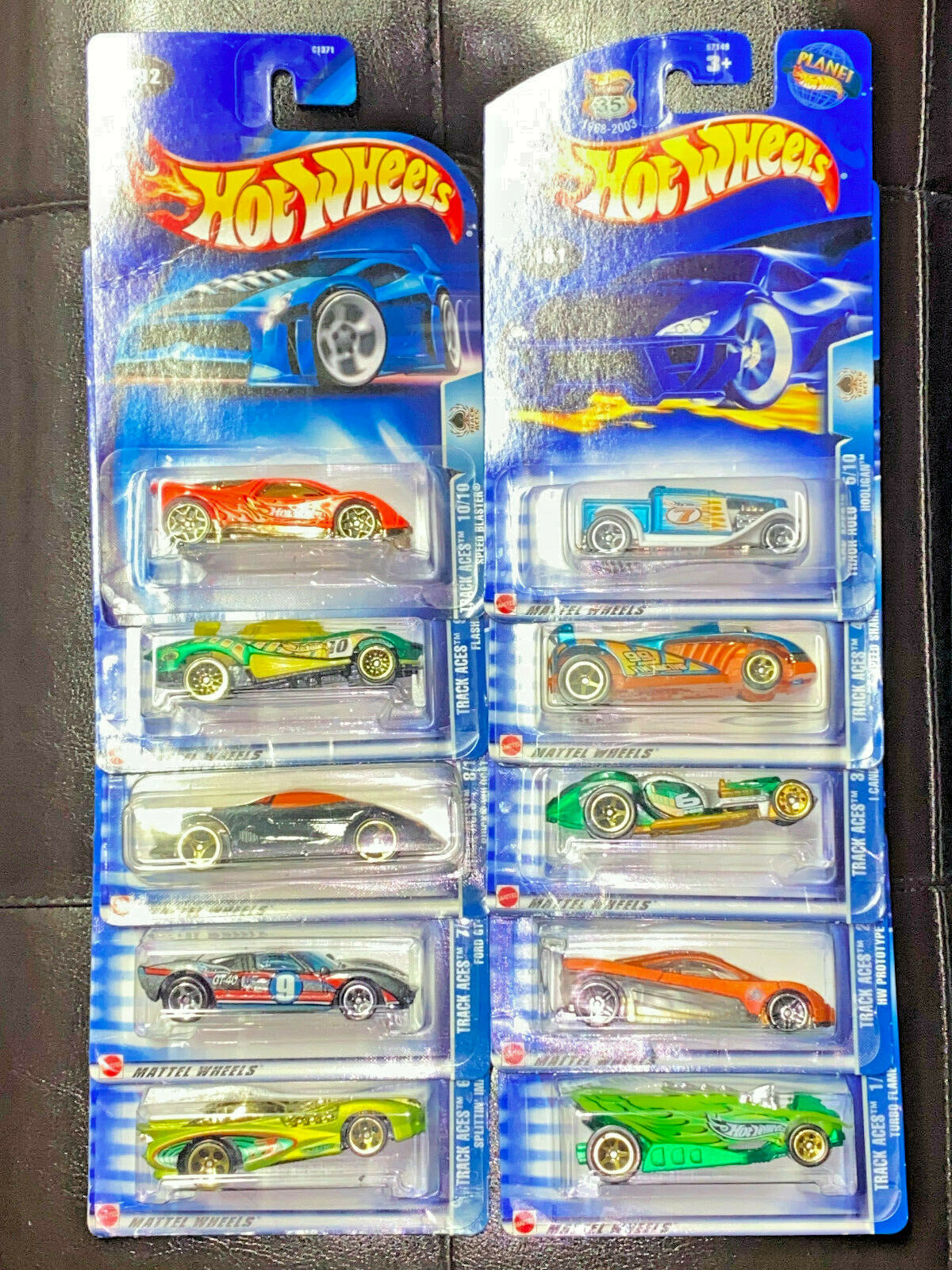 2003 Hot Wheels Track Aces FULL SET 10 of 10 Vehicles included NIP