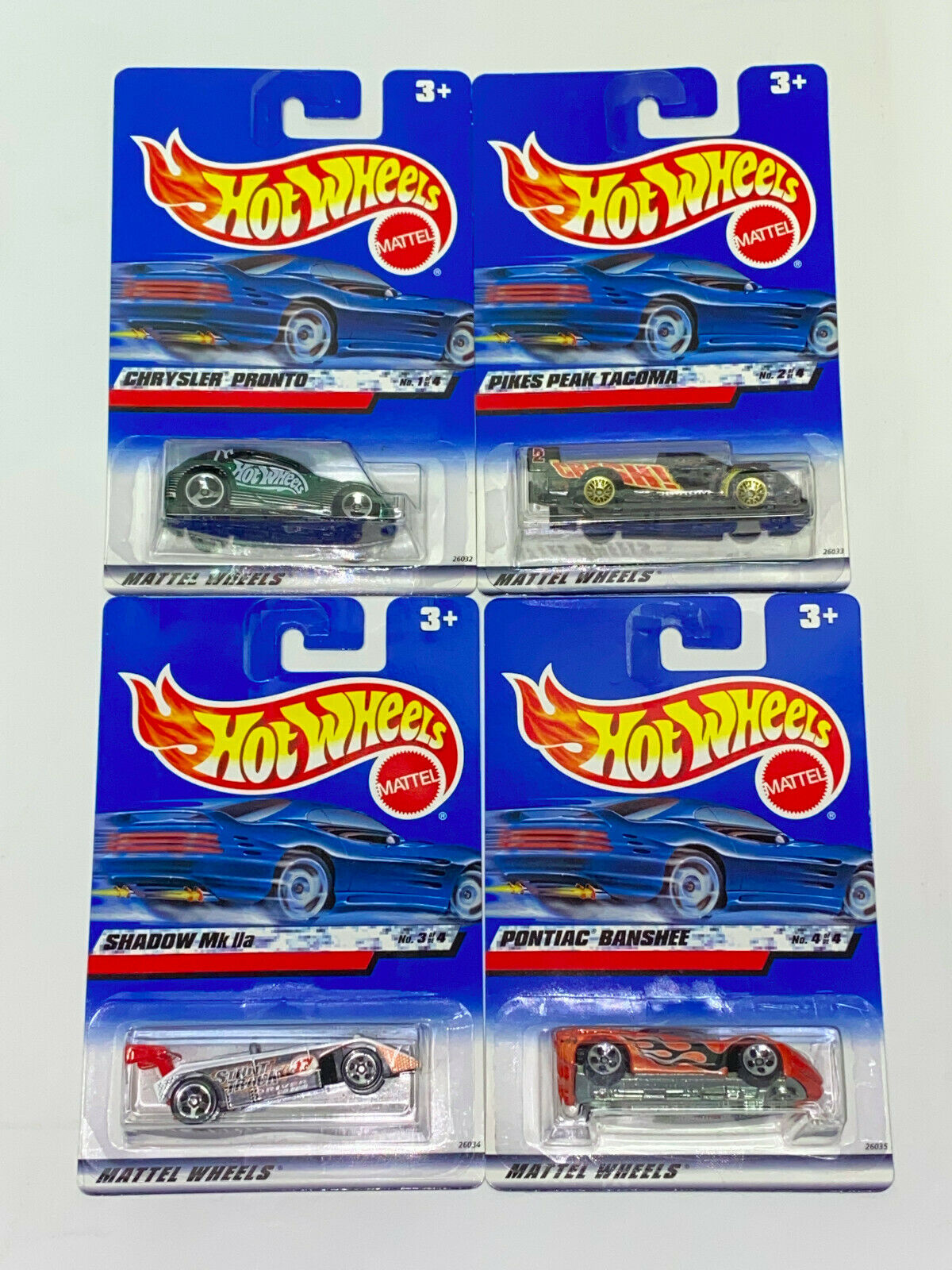 2000 Hot Wheels CD Customs Series FULL SET OF 4 International Card VHTF NIP
