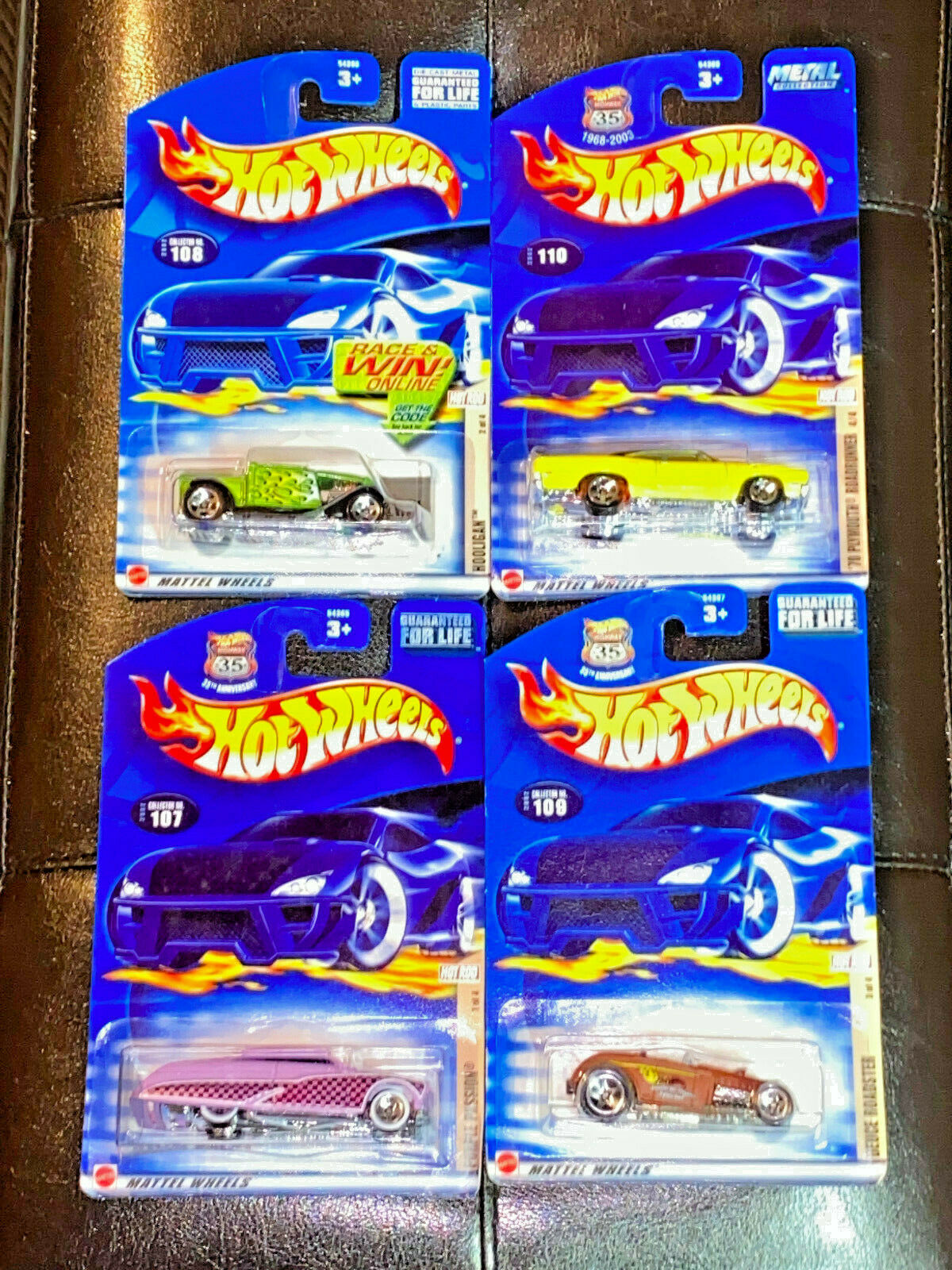 2002 Hot Wheels Hot Rod Series Full Set of 4 Collector #107,108,109,110 NIP