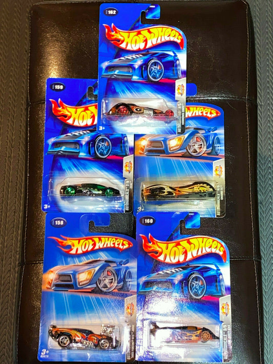 2004 Hot Wheels Autonomicals Full Set of 5 #158,#159,#160,#161,#162 NIP