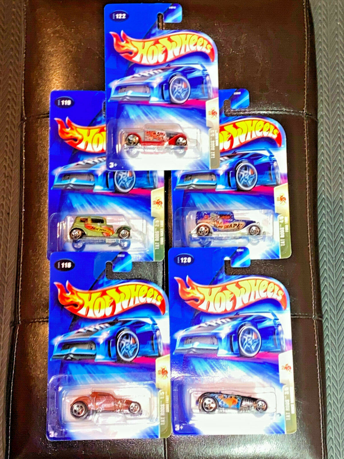 2004 Hot Wheels Tat Rods Series Full Set 5 Cars #118,#119,#120,#121,#122 NIP