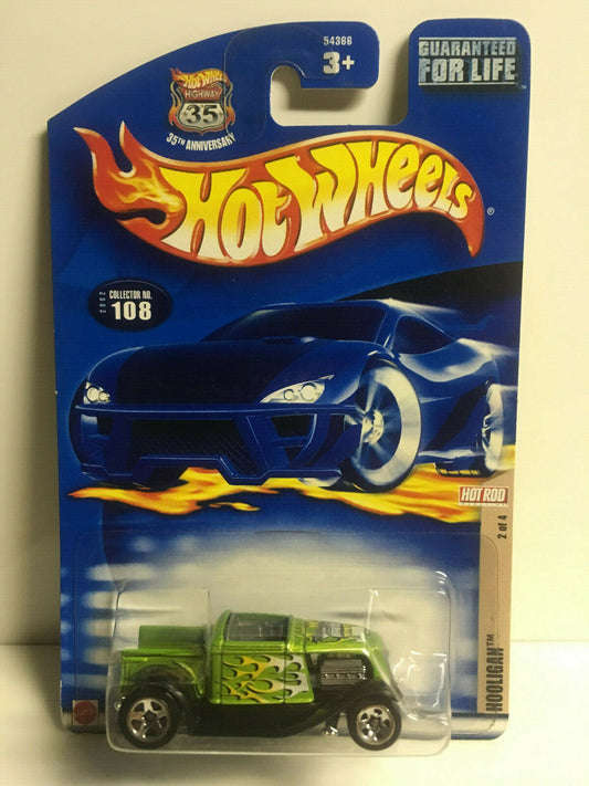 2002 Hot Wheels #108 Hot Rod Magazine Series 2/4 HOOLIGAN Green NIP