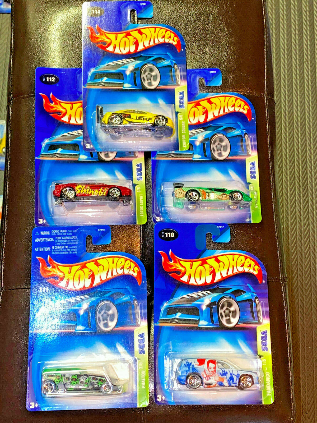 2003 Hot Wheels Sega Series Full Set 5 Cars NIP #110,#111,#112,#113,#114