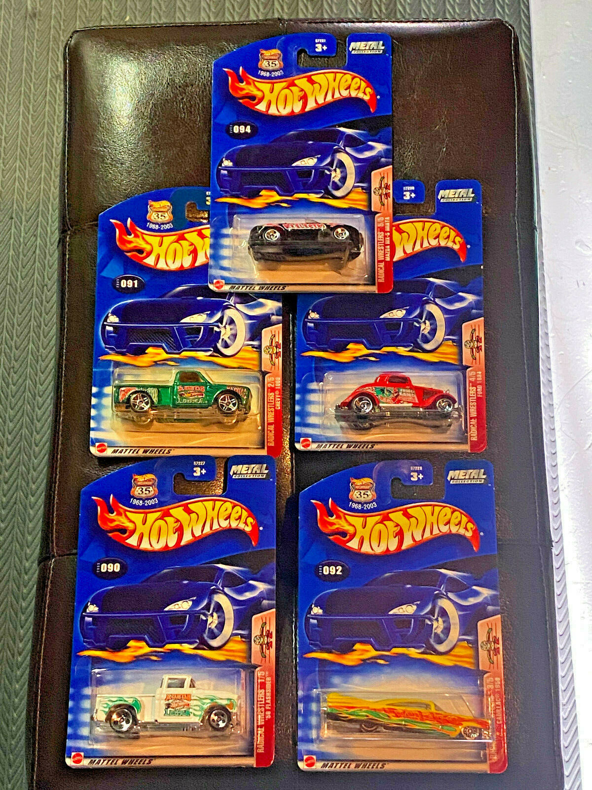 2003 Hot Wheels Radical Wrestlers Full Set Lot of 5 Cars NIP #90,#91,#92,#93,#94