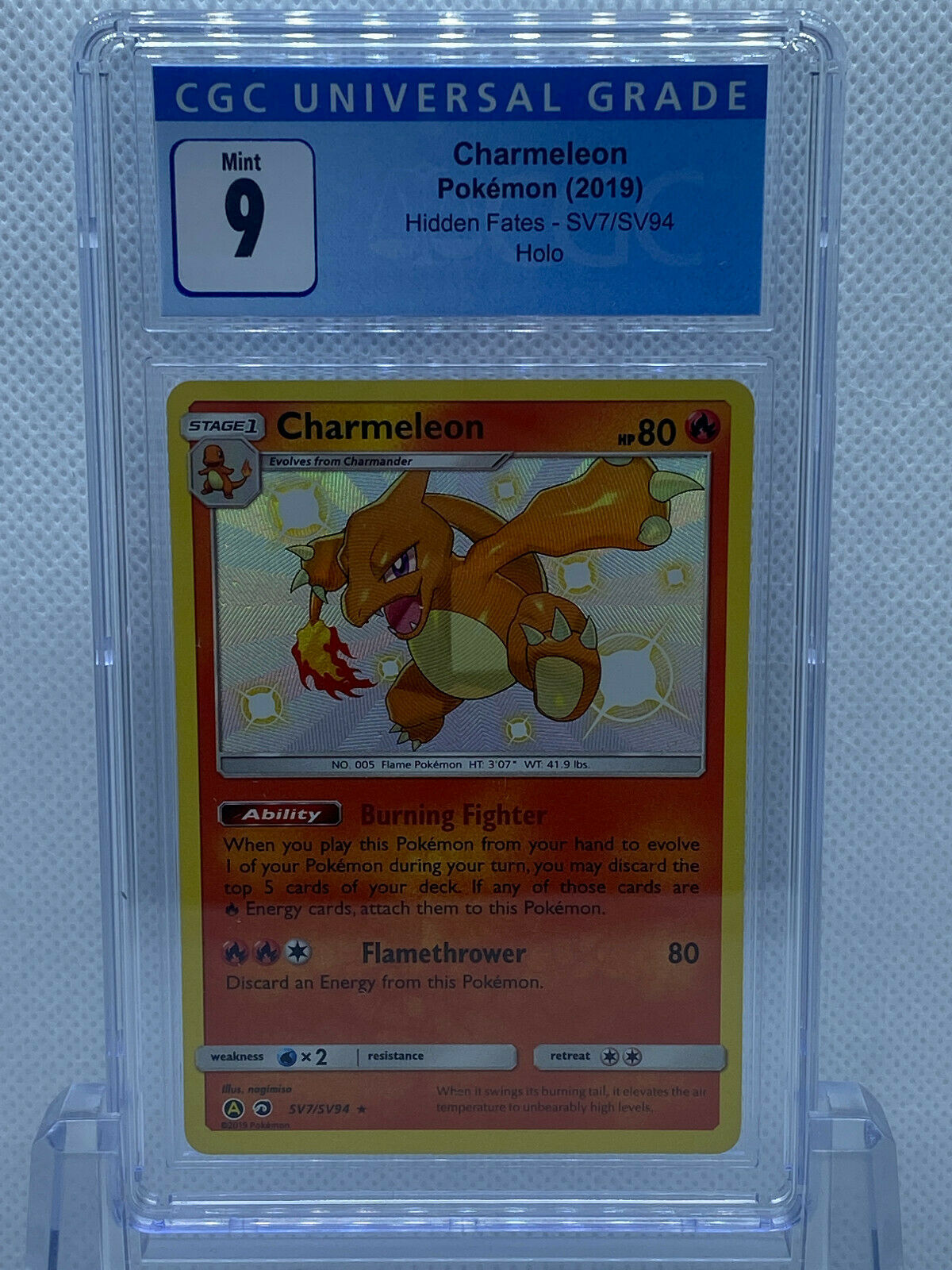Pokémon Hidden Fates Shiny Vault SV7/SV94 Charmeleon CGC 9 Mint